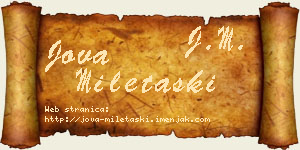 Jova Miletaški vizit kartica